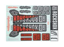 RockShox Aufklebersatz Troy Lee Design &#216;35mm - Silber/Orange