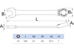 Unior 160/2 Ringmaulschlüssel/Ratschenschlüssel 14mm - Grau