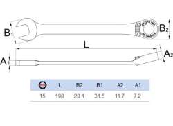 Unior 160/2 Ringmaulschlüssel/Ratschenschlüssel 15mm - Grau
