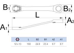 Unior 170/2 Ringschlüssel/Ratschenschlüssel 12/13mm - Grau