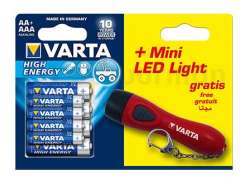 Varta High Energy Batterien 4xAA/4xAAA 1,5F + Mini Lampe