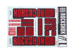 RockShox Aufklebersatz F&#252;r. &#216;35mm Dual Krone - Rot