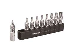 Topeak Torx Bit Set Lang 9-Teilig T6-T30 - Silber/Schwarz