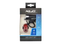 XLC Altair S23 Beleuchtungsset LED Akku USB - Schwarz/Rot
